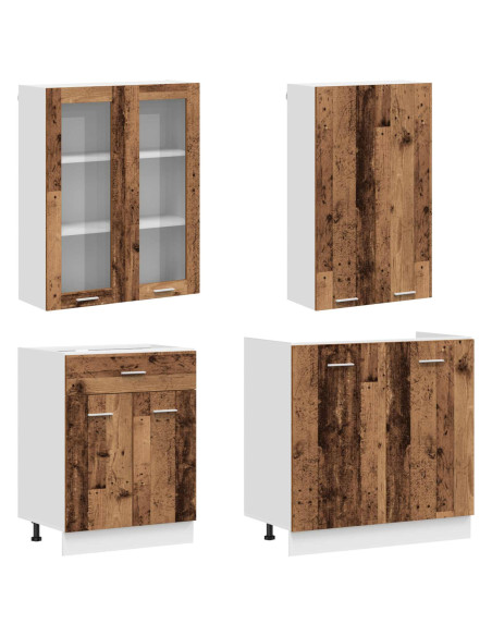 Unità Cucina LYON 8 pcs Legno antico Legno ingegnerizzato