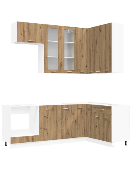 Unità Cucina LYON 8 pcs Rovere Artigianale Legno ingegnerizzato