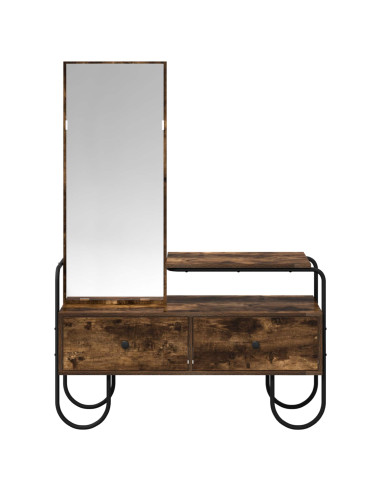 Tavolo da Trucco con cassetto Rovere Fumo Legno ingegnerizzato