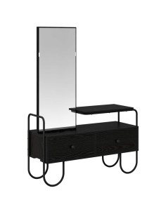 Tavolo da Trucco con cassetto Rovere Nero Legno ingegnerizzato 2
