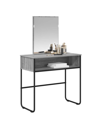 Tavolo da Trucco con lo scaffale Sonoma grigio 81 x 40 x 131 cm