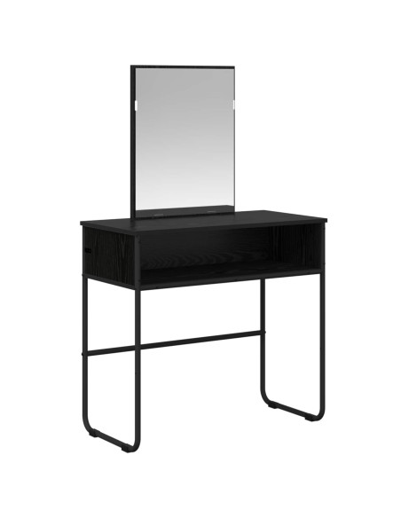 Tavolo da Trucco con lo scaffale Rovere Nero 81 x 40 x 131 cm