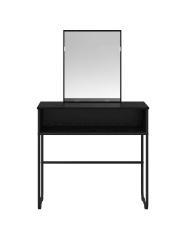 Tavolo da Trucco con lo scaffale Rovere Nero 81 x 40 x 131 cm
