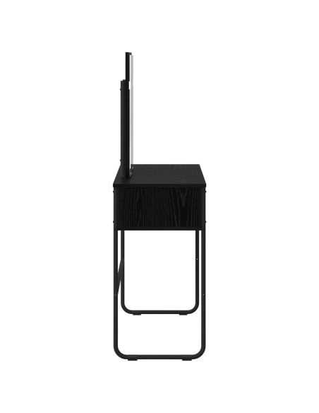 Tavolo da Trucco con lo scaffale Rovere Nero 81 x 40 x 131 cm