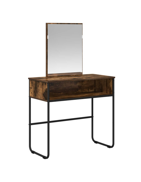 Tavolo da Trucco con lo scaffale Rovere Fumo 81 x 40 x 131 cm