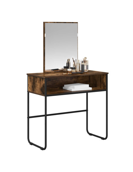 Tavolo da Trucco con lo scaffale Rovere Fumo 81 x 40 x 131 cm