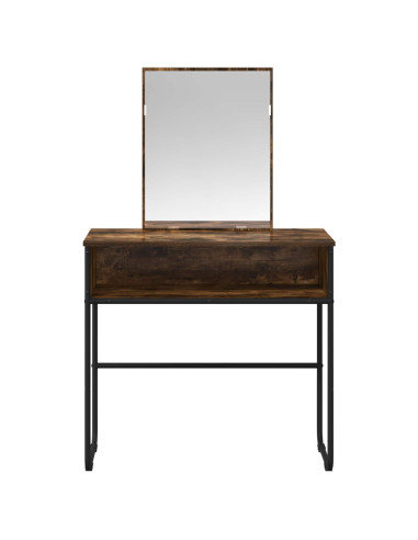 Tavolo da Trucco con lo scaffale Rovere Fumo 81 x 40 x 131 cm