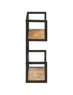 Scaffale a Muro 60x20x60 cm in Legno di Mango Grezzo 2