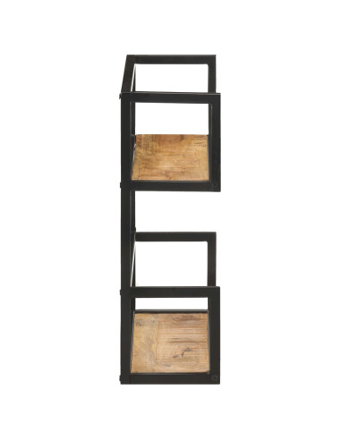 Scaffale a Muro 60x20x60 cm in Legno di Mango Grezzo