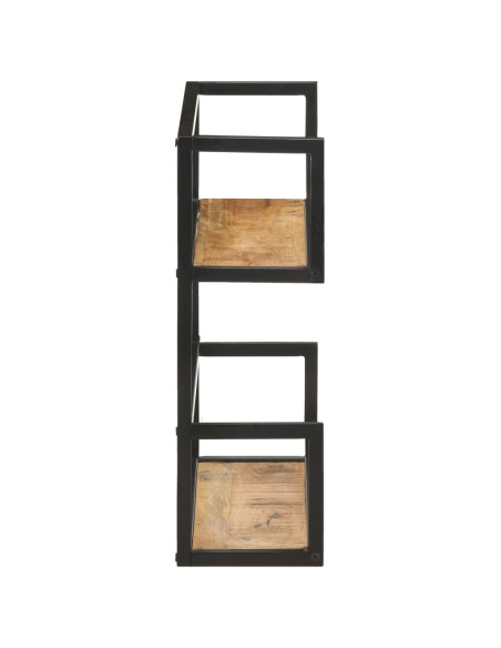 Scaffale a Muro 60x20x60 cm in Legno di Mango Grezzo