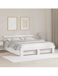 Struttura del letto Bianco 180 x 200 cm Pino massello