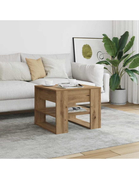 Tavolino Salotto Rovere Artigianale 55,5x55x45 cm in Truciolato