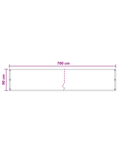 Schermo da balcone Grigio Chiaro 90 x 700 cm HDPE e alluminio