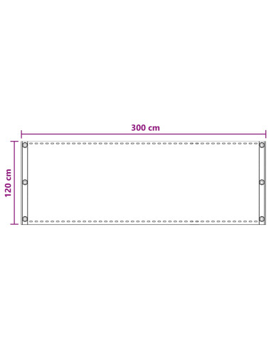 Schermo da balcone Grigio Chiaro 120 x 300 cm HDPE e alluminio