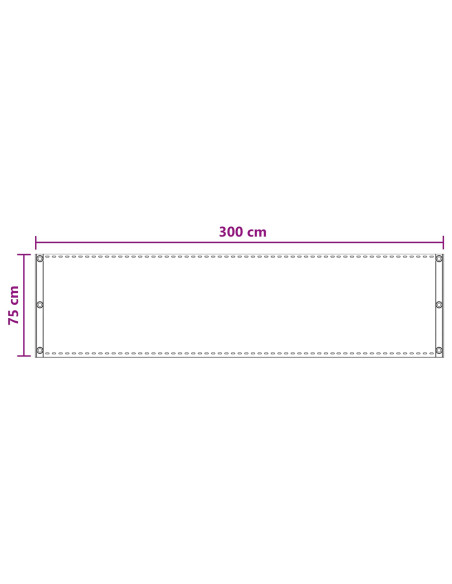 Schermo da balcone Sabbia 75 x 300 cm HDPE e alluminio