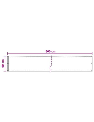 Schermo da balcone Sabbia 90 x 600 cm HDPE e alluminio