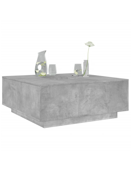 Tavolino Salotto Grigio Cemento 100x100x40 cm Legno Multistrato