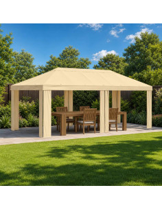 Copertura per Gazebo 6 x 3 m Crema Poliestere 190 gsm