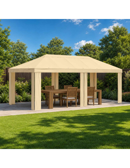 Copertura per Gazebo 6 x 3 m Crema Poliestere 190 gsm