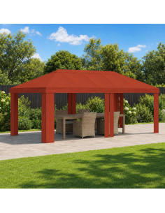 Copertura per Gazebo 6 x 3 m Terracotta Poliestere 190 gsm