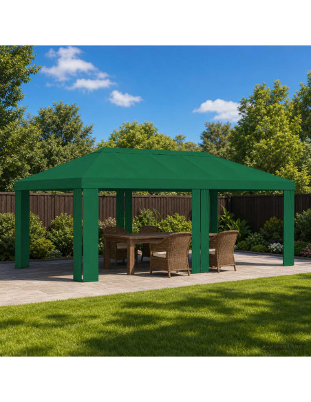Copertura per Gazebo 6 x 3 m Verde Poliestere 190 gsm