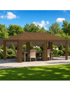 Copertura per Gazebo 6 x 3 m Tortora Poliestere 190 gsm