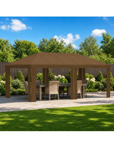 Copertura per Gazebo 6 x 3 m Tortora Poliestere 190 gsm