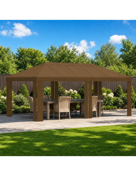 Copertura per Gazebo 6 x 3 m Tortora Poliestere 190 gsm