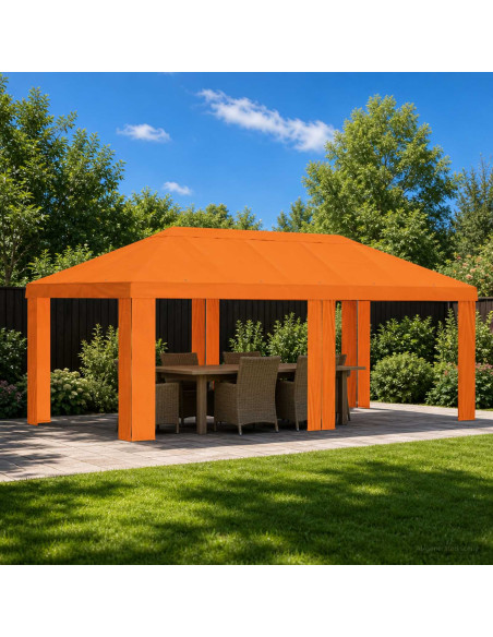Copertura per Gazebo 6 x 3 m Arancione Poliestere 190 gsm