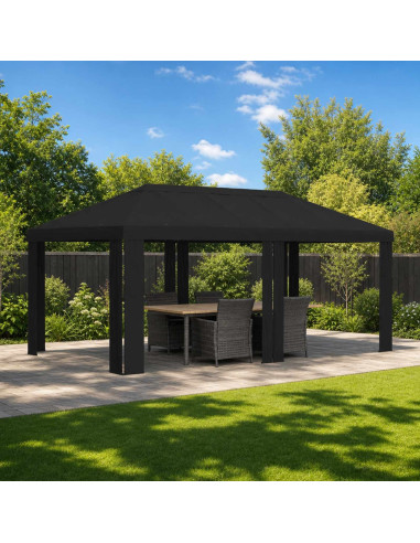 Copertura per Gazebo 6 x 3 m Nero Poliestere 190 gsm