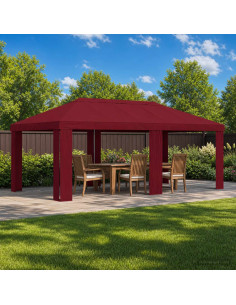 Copertura per Gazebo 6 x 3 m Borgogna Poliestere 190 gsm