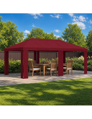Copertura per Gazebo 6 x 3 m Borgogna Poliestere 190 gsm