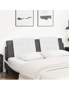 Cuscino Testiera Zadar Bianco e Nero 183 cm in Similpelle
