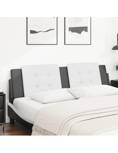 Cuscino Testiera Zadar Bianco e Nero 183 cm in Similpelle
