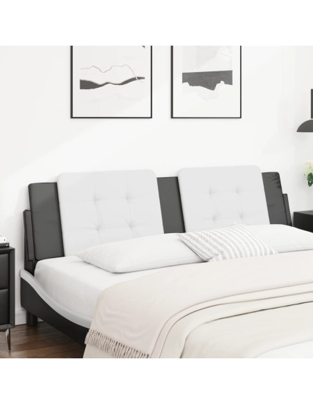 Cuscino Testiera Zadar Bianco e Nero 183 cm in Similpelle