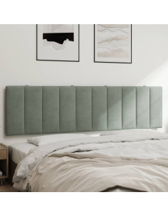 Cuscino Testiera Hanko Grigio Chiaro 183 cm in Velluto
