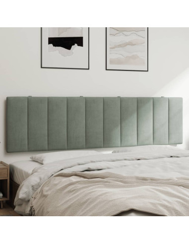 Cuscino Testiera Hanko Grigio Chiaro 183 cm in Velluto