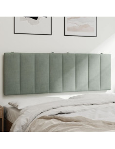 Cuscino Testiera Hanko Grigio Chiaro 137 cm in Velluto
