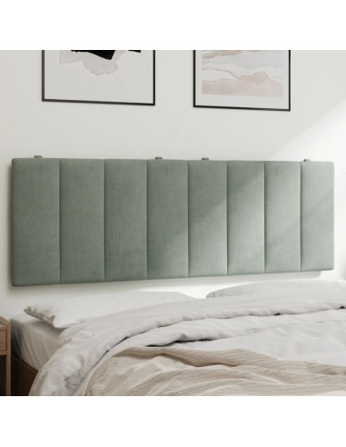 Cuscino Testiera Hanko Grigio Chiaro 137 cm in Velluto