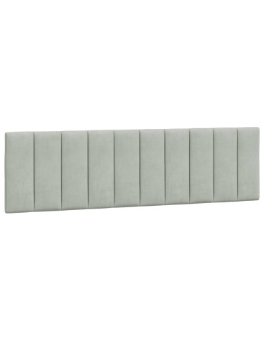 Cuscino Testiera Hanko Grigio Chiaro 183 cm in Velluto