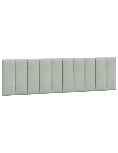 Cuscino Testiera Hanko Grigio Chiaro 183 cm in Velluto