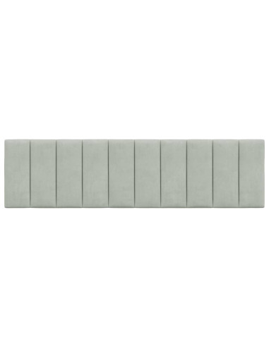 Cuscino Testiera Hanko Grigio Chiaro 183 cm in Velluto