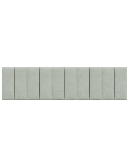 Cuscino Testiera Hanko Grigio Chiaro 183 cm in Velluto