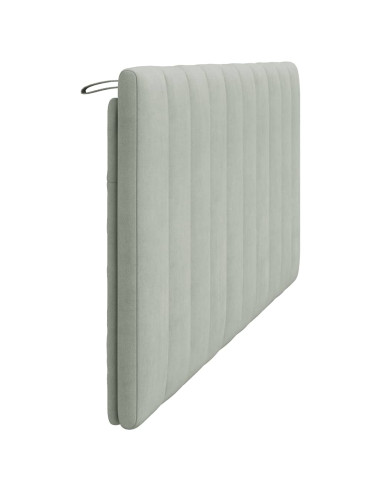 Cuscino Testiera Hanko Grigio Chiaro 183 cm in Velluto
