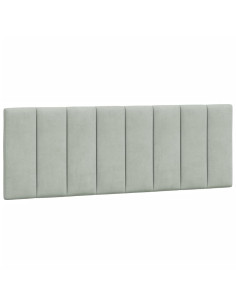 Cuscino Testiera Hanko Grigio Chiaro 137 cm in Velluto 2