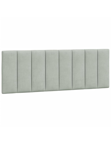 Cuscino Testiera Hanko Grigio Chiaro 137 cm in Velluto