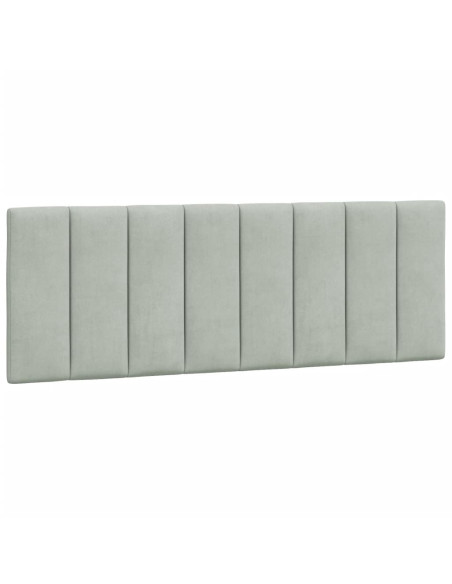 Cuscino Testiera Hanko Grigio Chiaro 137 cm in Velluto
