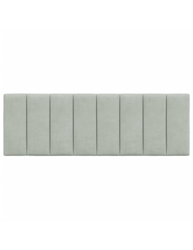 Cuscino Testiera Hanko Grigio Chiaro 137 cm in Velluto