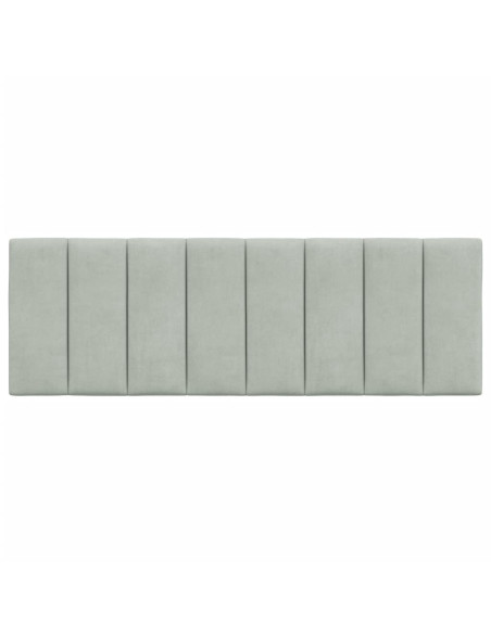 Cuscino Testiera Hanko Grigio Chiaro 137 cm in Velluto