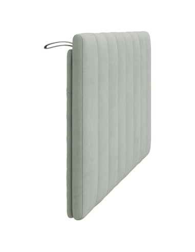 Cuscino Testiera Hanko Grigio Chiaro 137 cm in Velluto